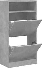 vidaXL Pantofar, gri beton, 60x34x116 cm, lemn compozit