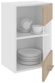 Corp haaus Karo, O Usa, cu sticla, Lemn Natural/Alb, 40 x 30 x 60 cm