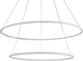 Corp de iluminat 2 cercuri albe din metal cu LED integrat Nola 2