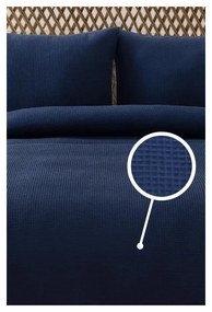 Cuvertură albastru-închis 200x220 cm Waffle – Mijolnir