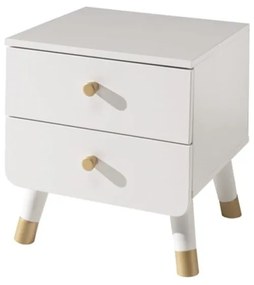 Noptieră din lemn de pin pentru camera copiilor Vipack Billy, alb