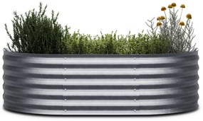 High Grow Extended, ghiveci înalt, 150x43x60 cm, din tablă ondulată, ușor de asamblat, rezistent la rugină și îngheț