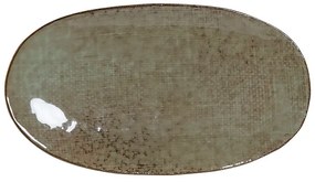 Platou oval Pebble din ceramica turcoaz 28x17 cm