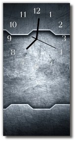 Ceas de perete din sticla vertical argintiu metalizat din metal