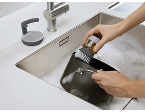 Perie cu dozator și suport Joseph Joseph Palm Scrub, gri