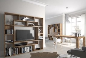 Masă extensibilă pentru dining, stejar lefkas închis, 160-203x90 cm, MONTANA STW