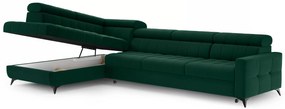 Colțar extensibil Nardo Maxi stânga - verde catifea Bluvel 78