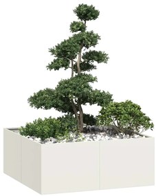 vidaXL Jardinieră alb 100x100x40 cm oțel