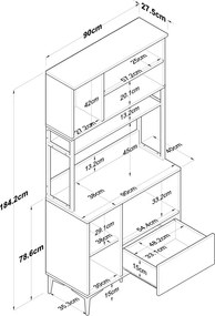 Dulap Jesy Walnut and White