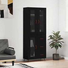 vidaXL Dulap înalt, negru, 69,5x34x180 cm, lemn compozit