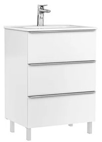 MOBILIER SHONA 60X46X56.5 ALB MAT,3 SERTARE,CU LAVOAR KLEA Alb mat, 600x460 mm