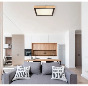 Plafoniera LED cu aspect lemn design modern Bruno maro 39x39cm 24W
