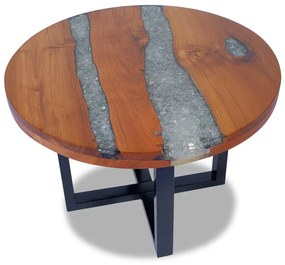 Masa de cafea finisata cu rasina epoxidica 60 cm