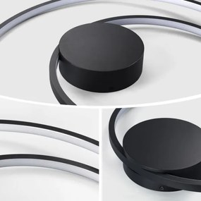 Brilagi - Plafonieră reglabilă TWISTER LED, 48W, 230V, Ø 50 cm, negru, cu telecomandă