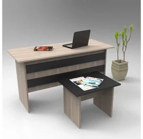 Set mobilier birou Libepi 2 (stejar + negru). 1094450