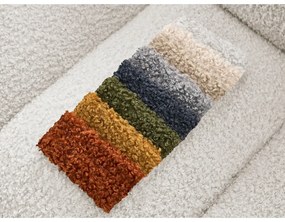 Canapea albă cu tapițerie din țesătură bouclé 232 cm Hippolyte – Bobochic Paris