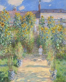 Reproducere The Artist's Garden at Vetheuil (1880), Claude Monet