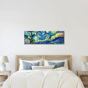 Tablou – Mozaic al nopții înstelate (cu ceas) (90x30 cm)