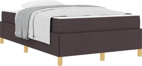 vidaXL Cadru de pat cu saltea Maro închis 120 x 190 cm țesătură