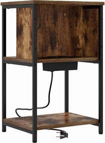 vidaXL Dulap de noapte Stejar fumuriu 38 x 31 x 61 cm Lemn compozit