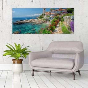 Tablou - Sat pitoresc de coastă (120x50 cm)
