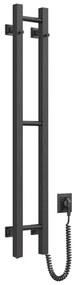 Radiator portprosop electric SILOUETTE 187W/230V 101,1 cm IP44 negru dreapta dreptunghiular