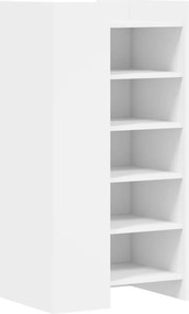 vidaXL Pantofar, alb, 52x37,5x100 cm, lemn prelucrat