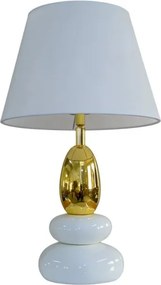 Lampa de masa decorativa STONES OF ZEN 45cm auriu alb