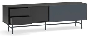 Comodă TV neagră-gri antracit 180x56 cm Nube – Teulat