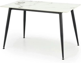 Masa EMILIO 120, alb/negru, ceramica/metal, 120x70x76 cm