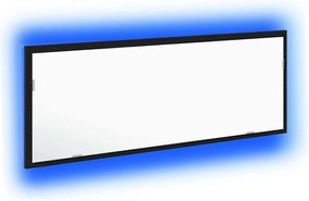 vidaXL Oglindă de baie cu LED Stejar Negru 100 x 8,5 x 37 cm Sticlă