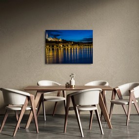 Tablou pe sticlă orașului nocturn (70x50 cm)