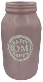 Vaza Happy Home 25cm, Roz, Ceramica