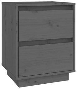 813319 vidaXL Noptieră, gri, 40x35x50 cm, lemn masiv de pin