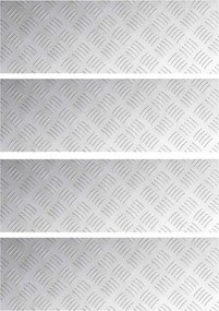 vidaXL Trepte Dreptunghiular 4 pcs Argintiu 60 x 20 cm Aluminiu