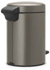 Cos de gunoi cu pedala Brabantia NewIcon 648999, 3 L, Inchidere lina, Baza antiderapanta, Gri