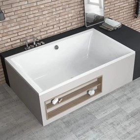 Cada dreptunghiulara Radaway Itea Lux acril 190x120 cm alb lucios
