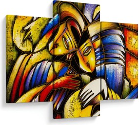 Tablou - Pictură în ulei, îndrăgostiții (90x60 cm)