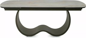 Masa extensibilă Casablanca Ceramic bej lucios/cupru L198-274xl98 cm