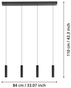 Lustră LED dimabilă pe cablu Eglo 900906 ALMUDAINA 4xLED/5,4W/230V