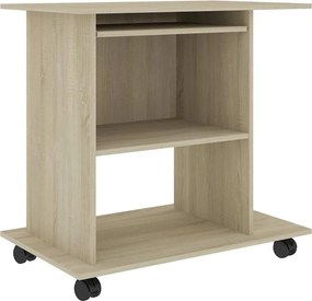 vidaXL Birou computer, stejar sonoma, 80x50x75 cm, lemn prelucrat