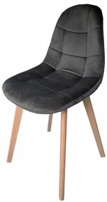 JAKS SCAUN VELUR CLASSIC GRI ÎNCHIS, STILUL SCANDINAV