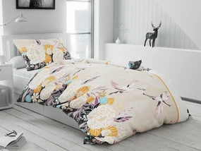 Lenjerie de pat din bumbac Culoare portocaliu, RETRO ROSES