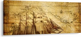 Tablou - Harta veche (120x50 cm)