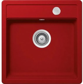 Chiuveta bucatarie Schock Mono N-100S Cristadur Rouge cu sifon automat, granit, montare pe blat 49 x 51 cm