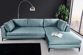 Coltar cu sezlong dreapta, Catifea albastru petrol, SIGNUM 315cm