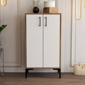 Dulap pentru pantofi Prag Walnut and White