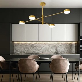 Lustră LED pe tijă LED/48W/230V 4000K auriu