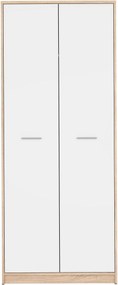 Dulap NEPO PLUS, alb/stejar sonoma, PAL, cu 2 usi, 80x55x197 cm
