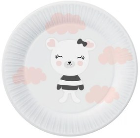 Animale Lovely Friends Farfurie de hârtie cu ursuleț 6 buc 18 cm